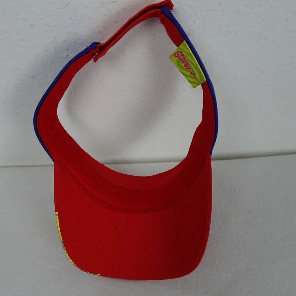Scooby Doo Kids Visor Hat Adjustable Hook & Loop OSFM Red Embroidered ONE SIZE